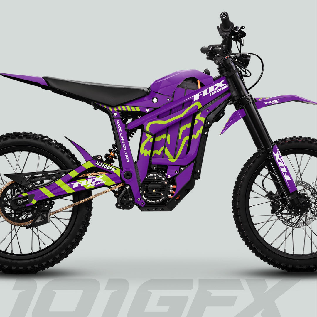 Talaria Sting MX5 PRO Graphics Kit FOX RACELINE Purple Green Decals