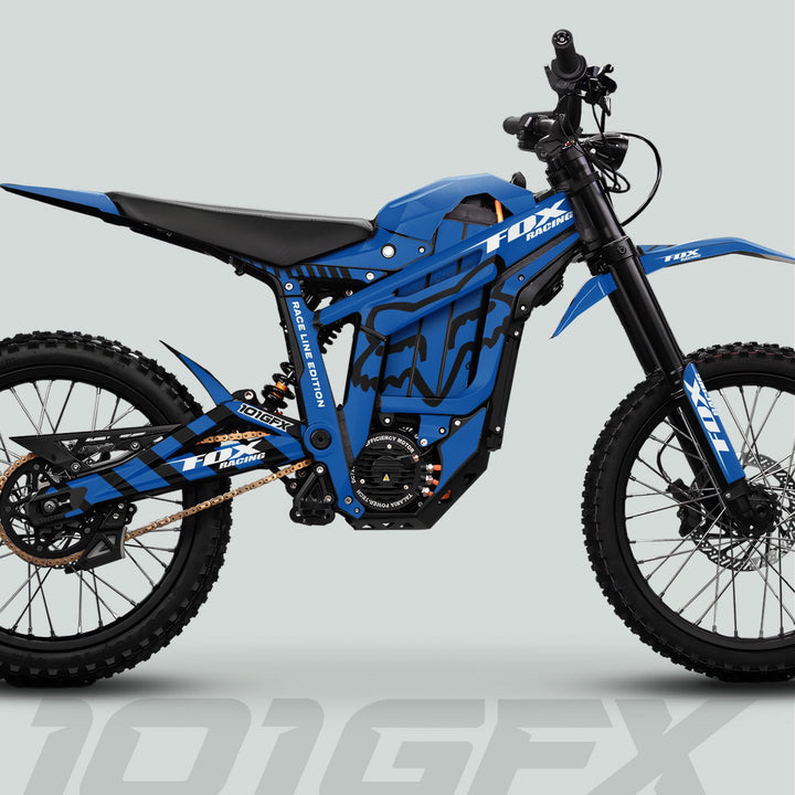 Talaria Sting MX5 PRO Graphics Kit FOX RACELINE Blue Black Decals