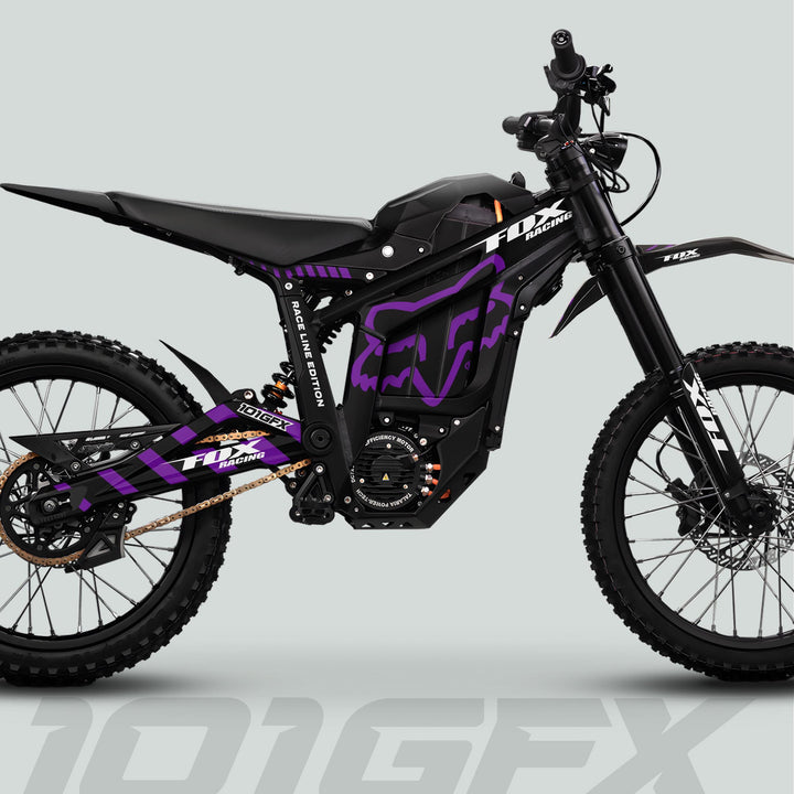 Talaria Sting MX5 PRO Graphics Kit FOX RACELINE Black Purple Decals