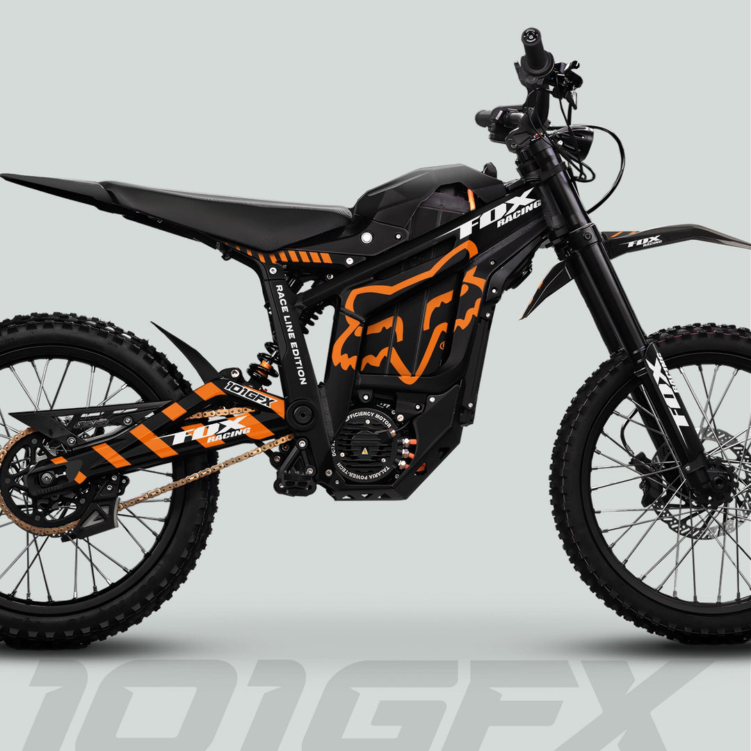 Talaria Sting MX5 PRO Graphics Kit FOX RACELINE Black Orange Decals