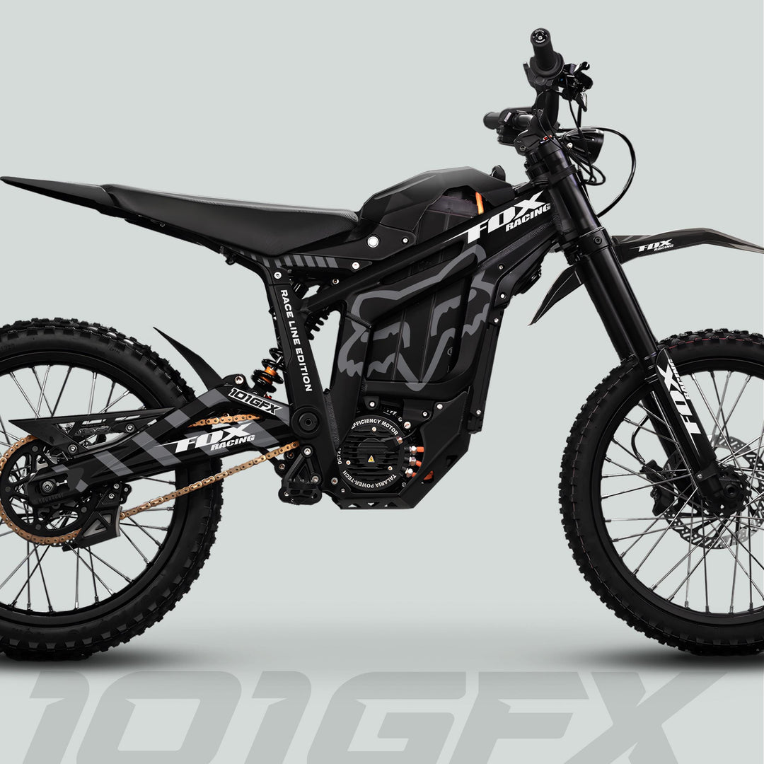 Talaria Sting MX5 PRO Graphics Kit FOX RACELINE Black Grey Decals
