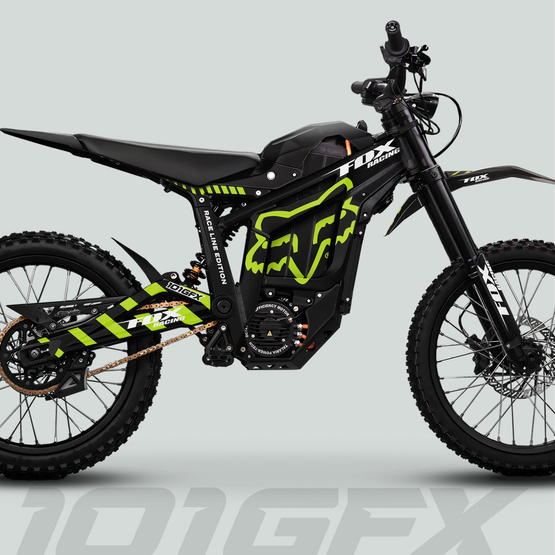 Talaria Sting MX5 PRO Graphics Kit FOX RACELINE Black Green Decals