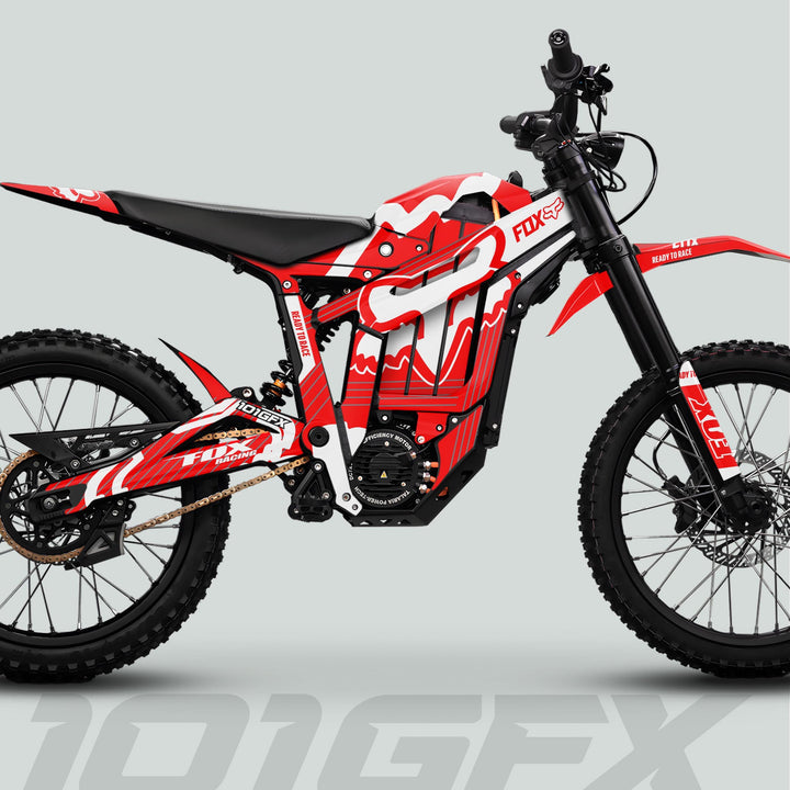 Talaria Sting MX5 PRO Graphics Kit FOX STRIPES Red White Decals