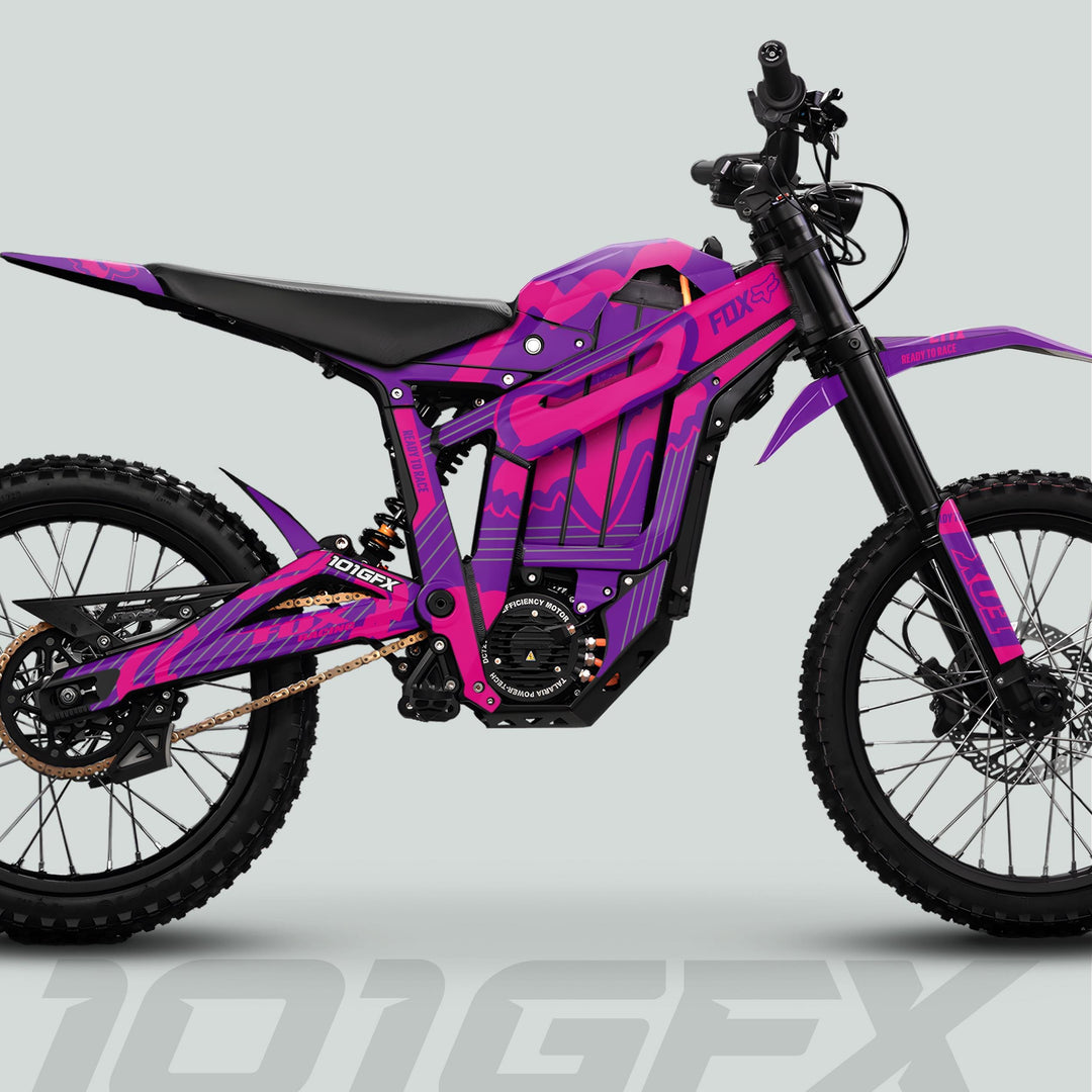 Talaria Sting MX5 PRO Graphics Kit FOX STRIPES Purple Magenta Decals