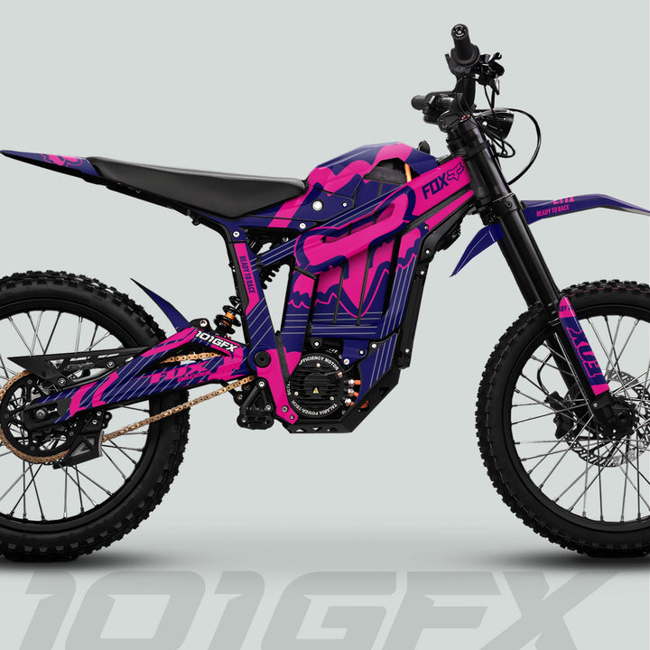 Talaria Sting MX5 PRO Graphics Kit FOX STRIPES Navy Magenta Decals