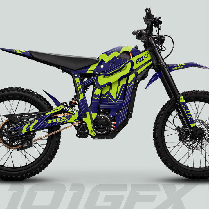 Talaria Sting MX5 PRO Graphics Kit FOX STRIPES Navy Green Decals