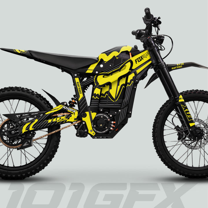 Talaria Sting MX5 PRO Graphics Kit FOX STRIPES Black Yellow Decals