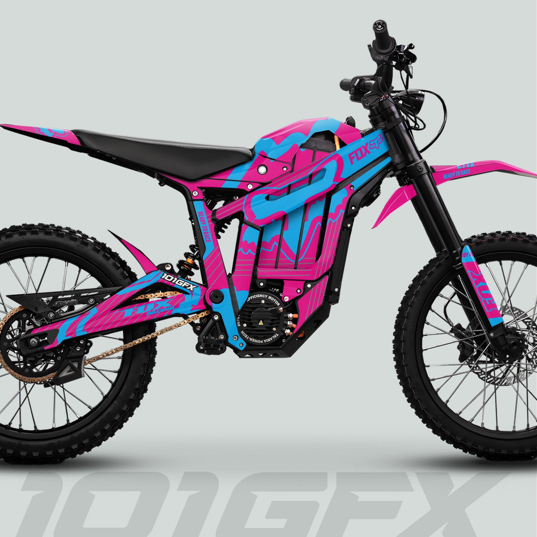 Talaria Sting MX5 PRO Graphics Kit FOX STRIPES Magenta Cyan Decals
