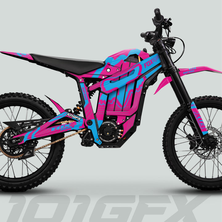 Talaria Sting MX5 PRO Graphics Kit FOX STRIPES Magenta Cyan Decals