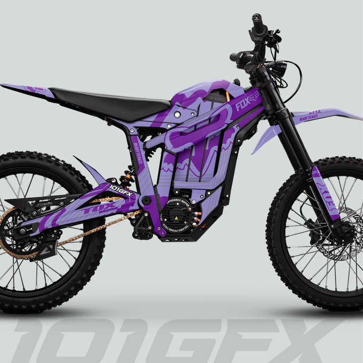 Talaria Sting MX5 PRO Graphics Kit FOX STRIPES Duo Purple Decals