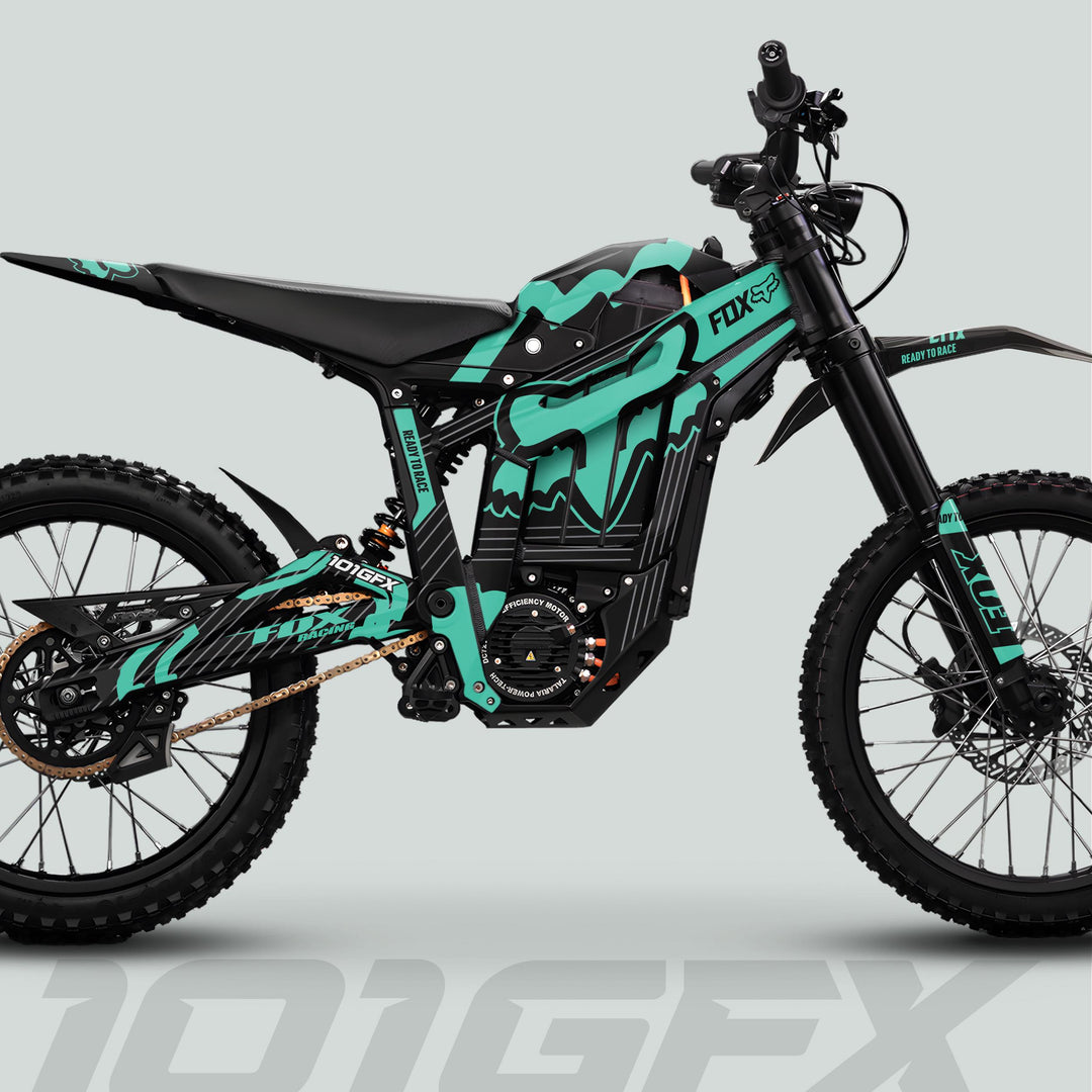 Talaria Sting MX5 PRO Graphics Kit FOX STRIPES Black Mint Decals