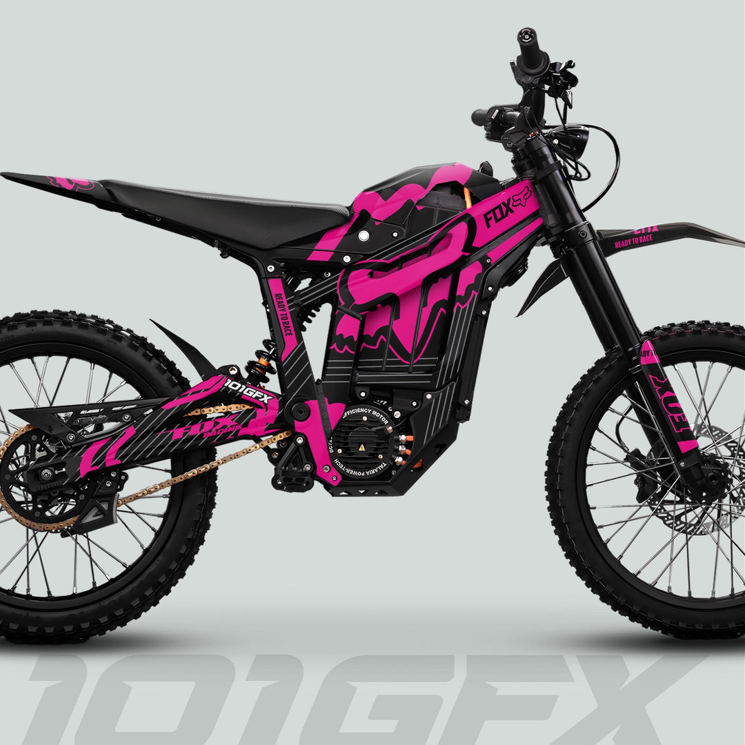 Talaria Sting MX5 PRO Graphics Kit FOX STRIPES Black Magenta Decals