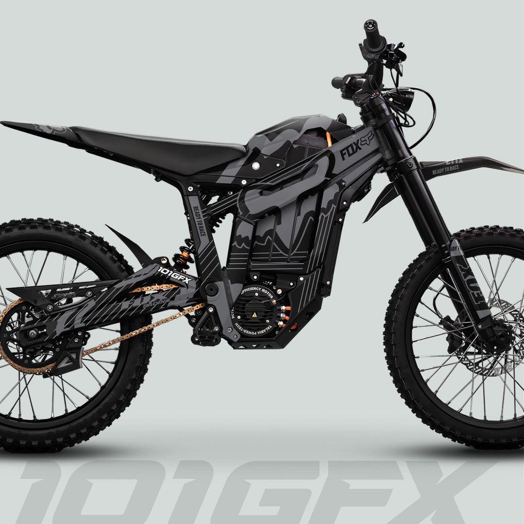 Talaria Sting MX5 PRO Graphics Kit FOX STRIPES Black Grey Decals