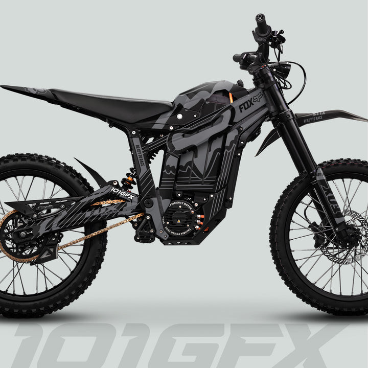 Talaria Sting MX5 PRO Graphics Kit FOX STRIPES Black Grey Decals