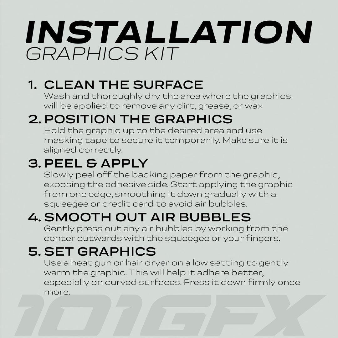 Talaria Sting MX5 PRO Graphics Kit FOX STRIPES Black Cyan Decals