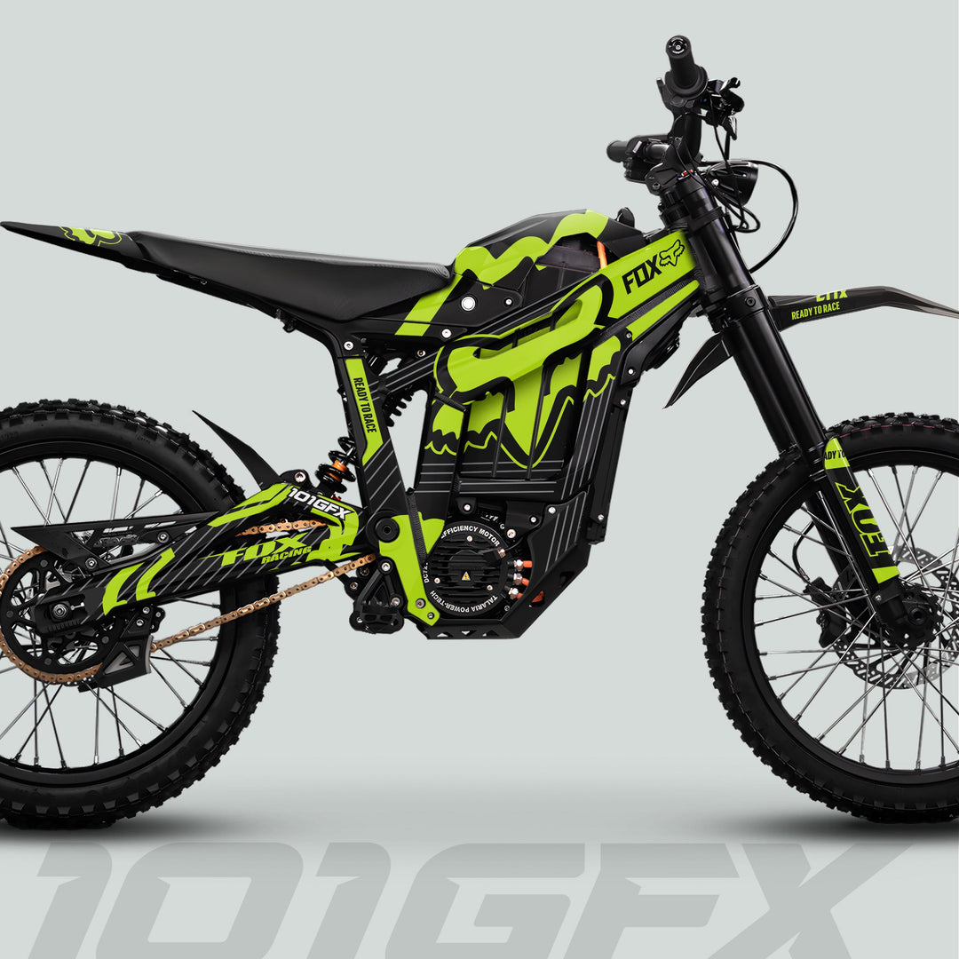 Talaria Sting MX5 PRO Graphics Kit FOX STRIPES Black Green Decals