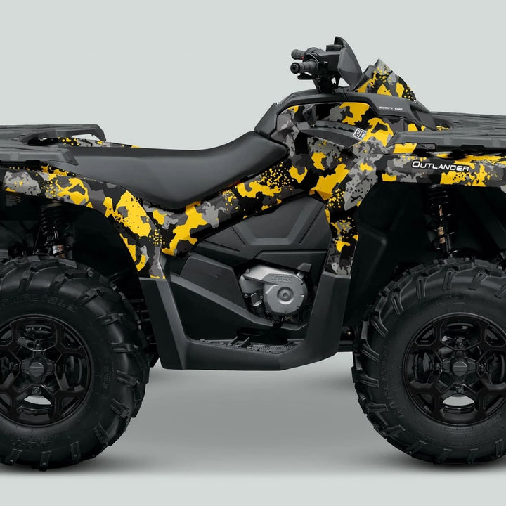 Can-Am OUTLANDER Graphics kit SPLAT CAMO Yellow