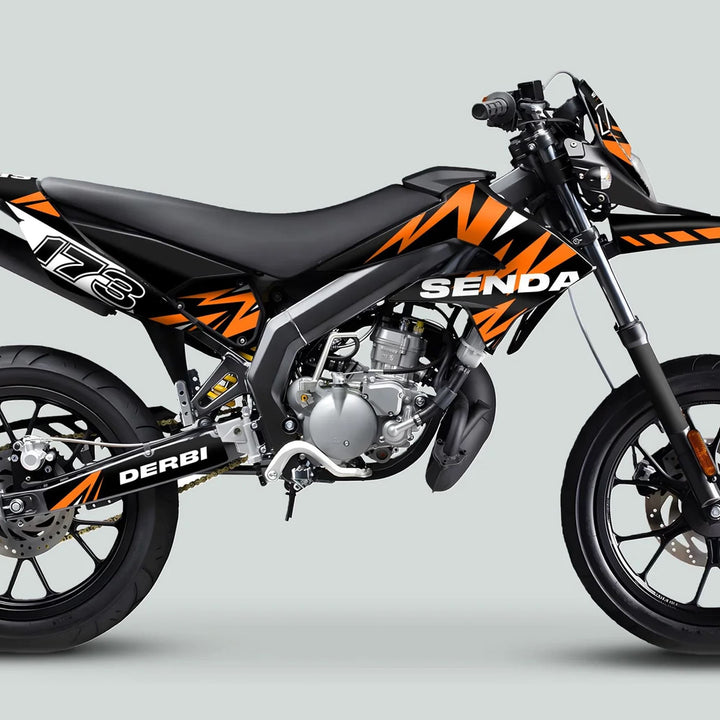 Derbi Senda Graphics Kit X-Treme 2011-2017 LIGHTNING BLACK ORANGE