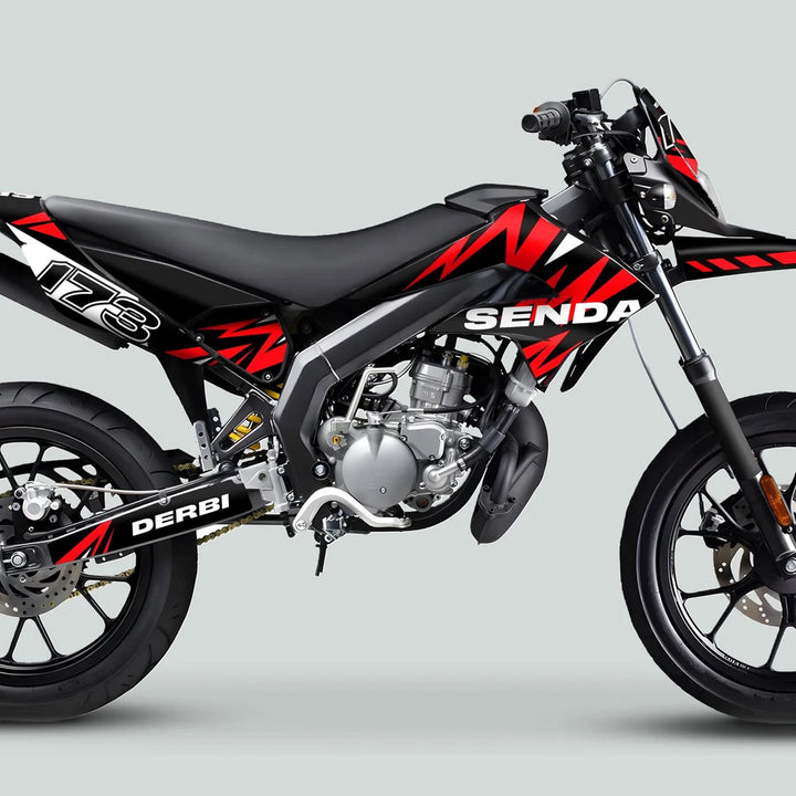 Derbi Senda Graphics Kit X-Treme 2011-2017 LIGHTNING BLACK RED