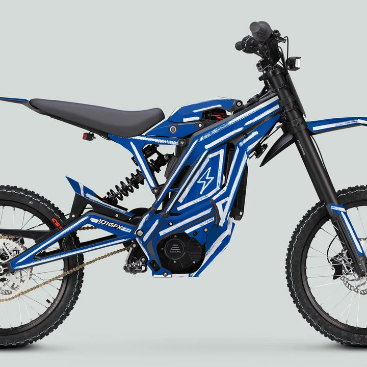 E Ride Pro SS Graphics Kit BRUSH Blue White