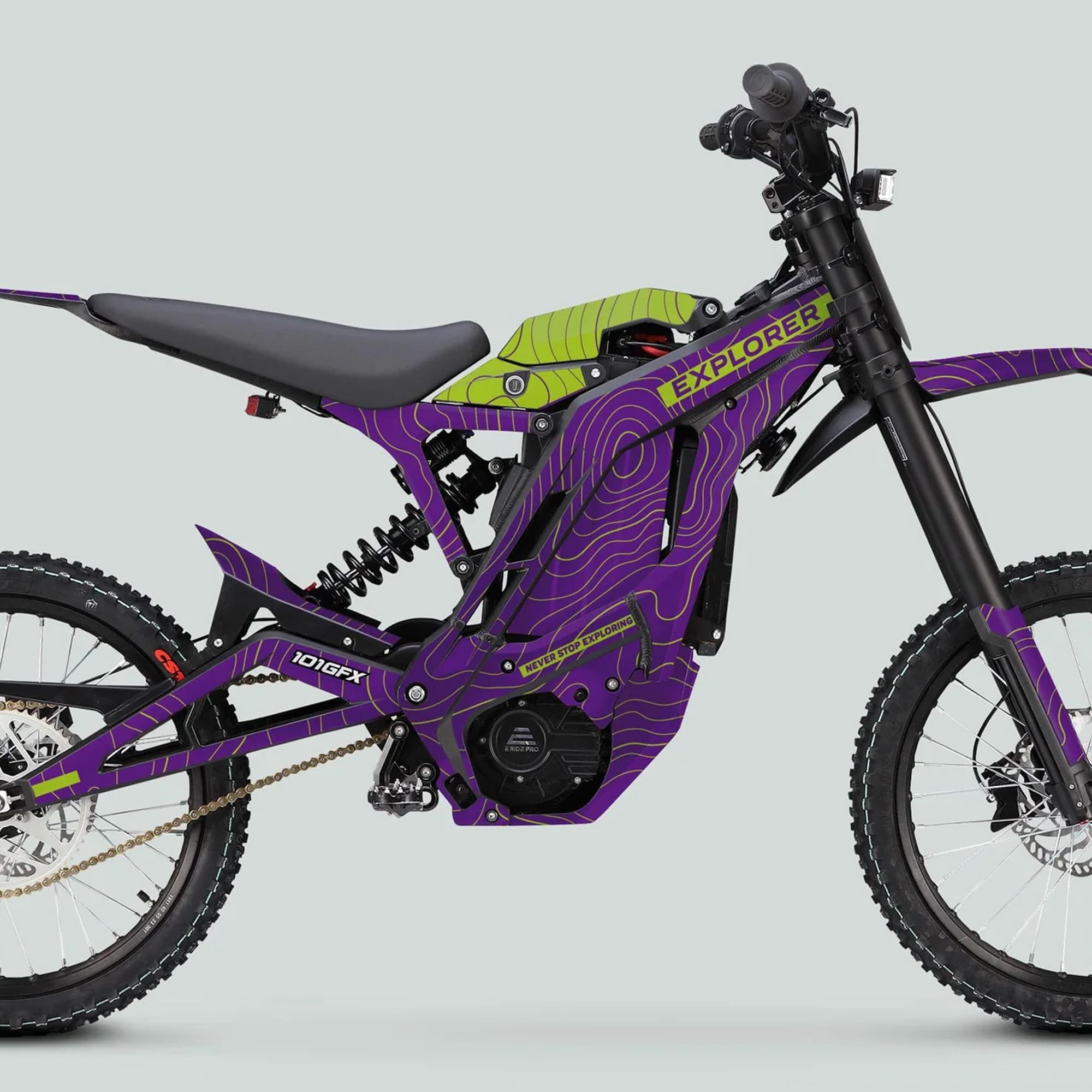 E Ride Pro SS Graphics Kit Purple Green – 101GFX