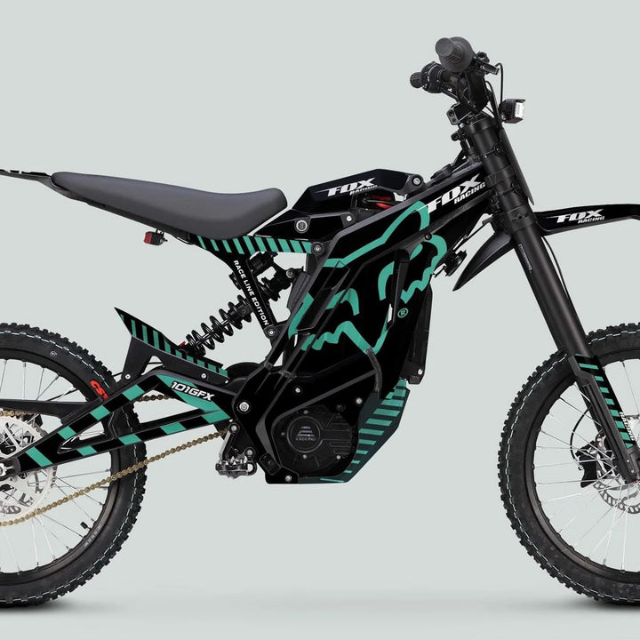 E Ride Pro SS Graphics Kit FOX Race Line Black Mint