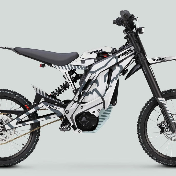 E Ride Pro SS Graphics Kit FOX Race Line White Grey