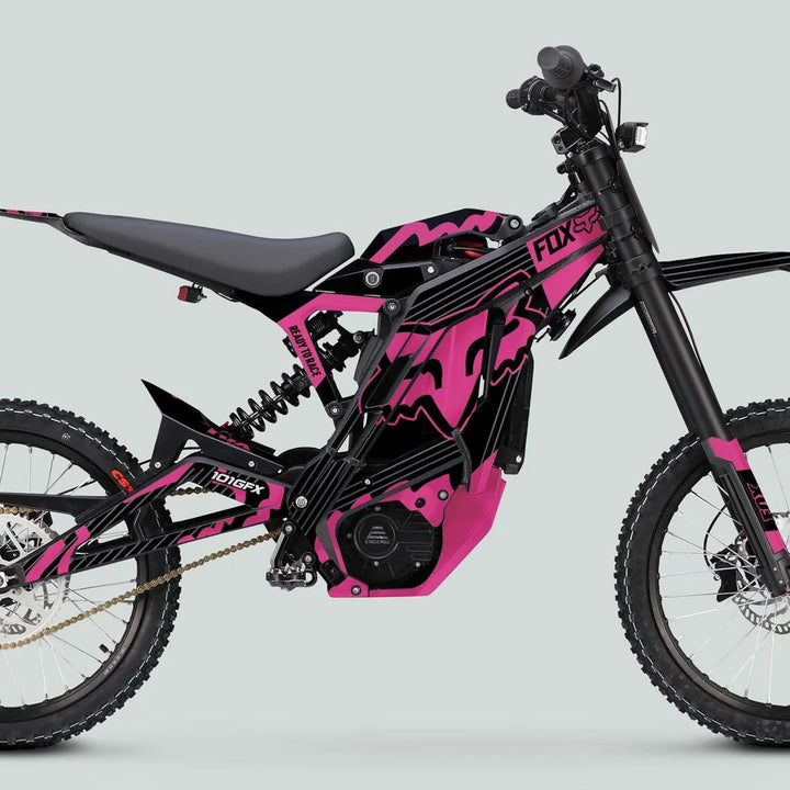 E Ride Pro SS Graphics Kit FOX R Stripes Black Pink