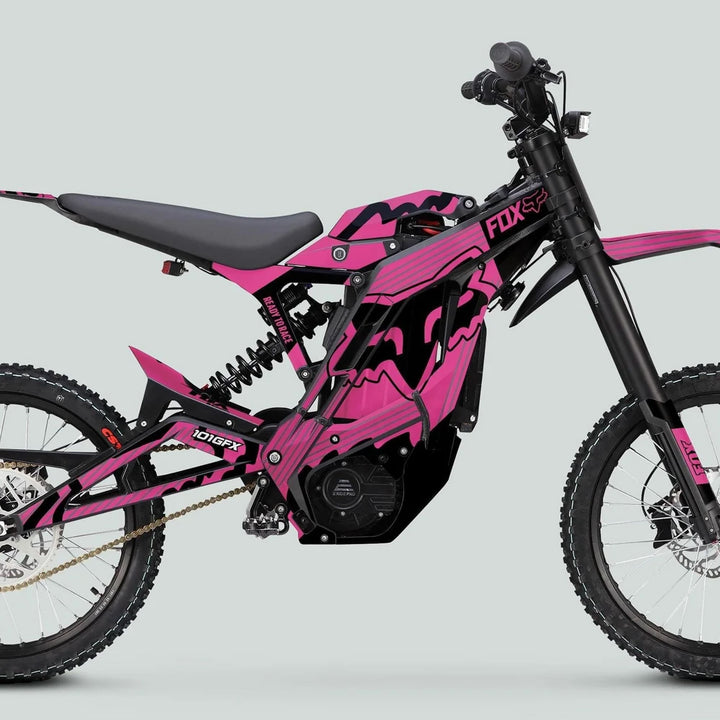E Ride Pro SS Graphics Kit FOX R Stripes Pink Black