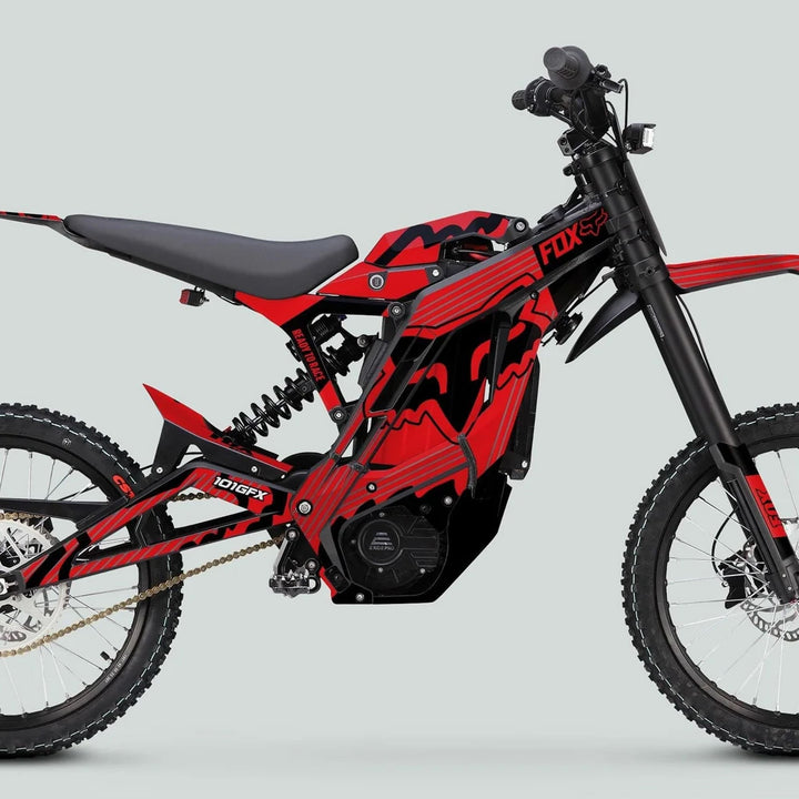 E Ride Pro SS Graphics Kit FOX R Stripes Red Black
