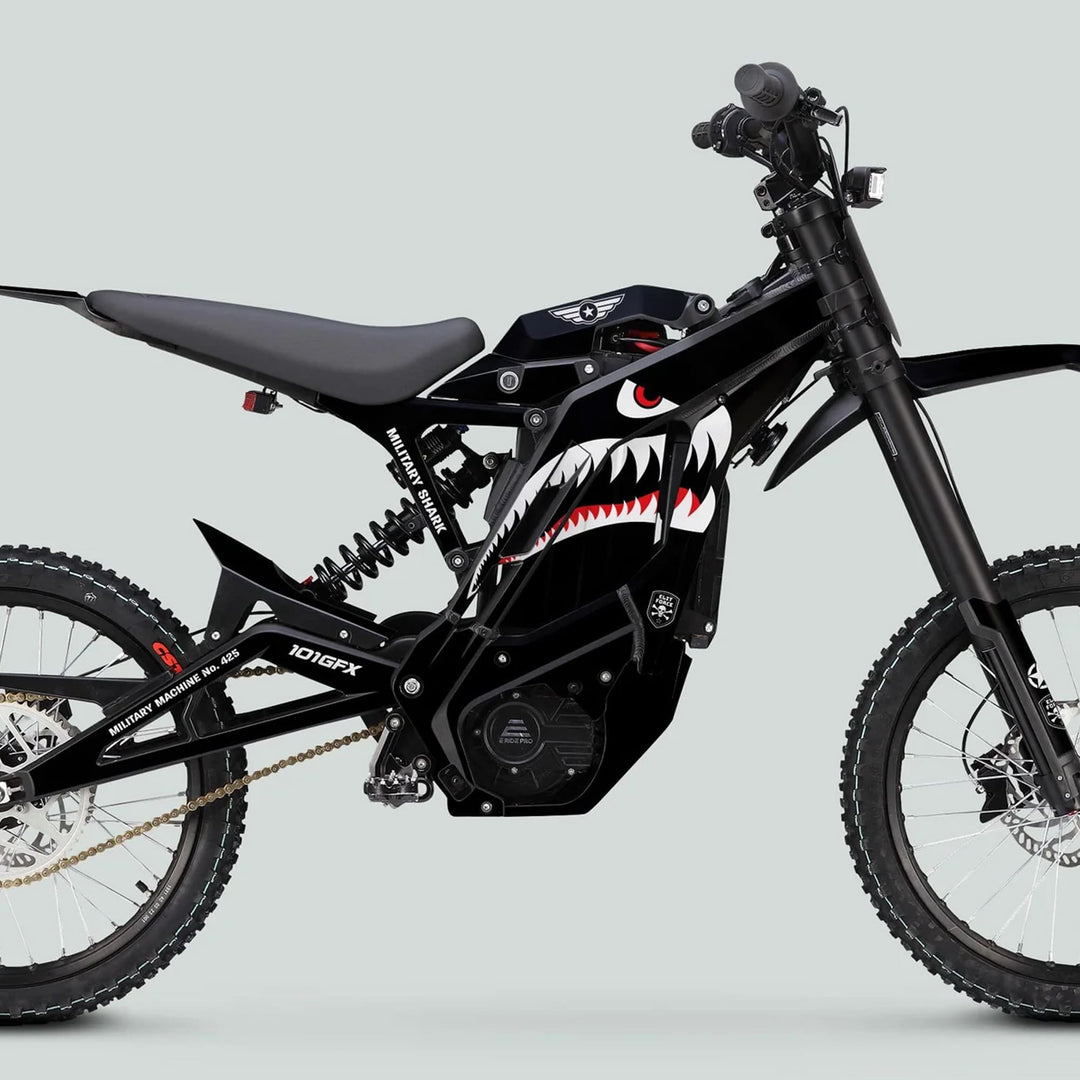 Military Shark Black Graphics Kit for E Ride – 101GFX