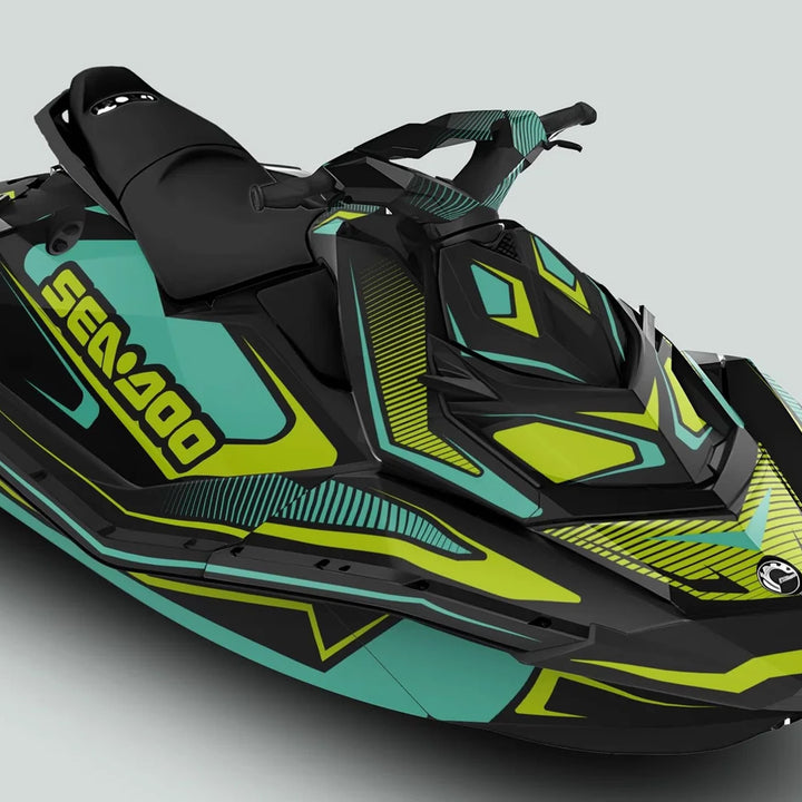 Sea Doo Spark Graphics kit RACE LINE Mint Green