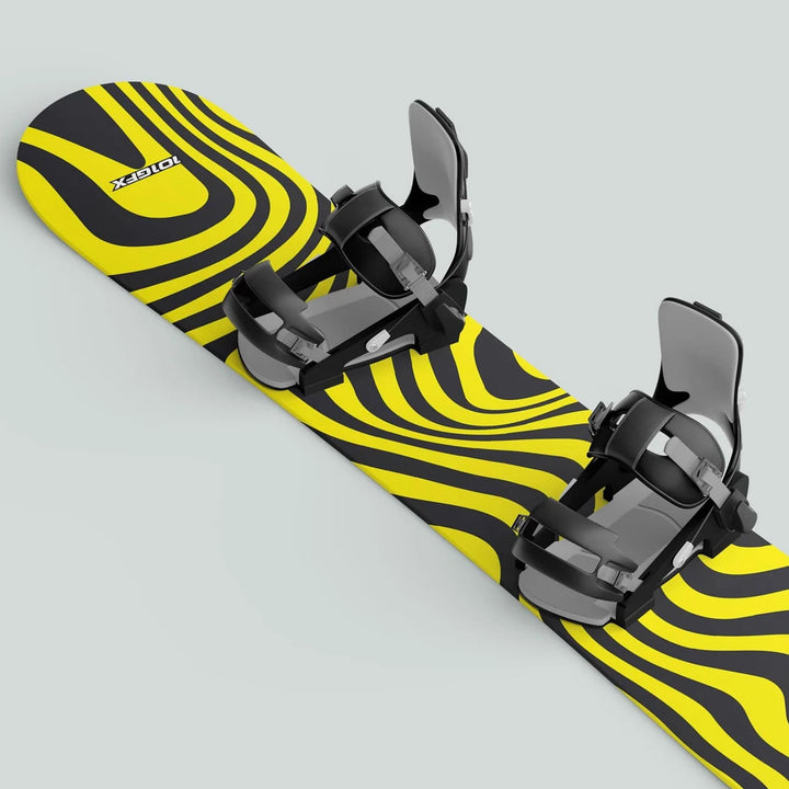 Snowboard Wrap WAVY BLACK YELLOW Snowboard sticker skin decals stickers