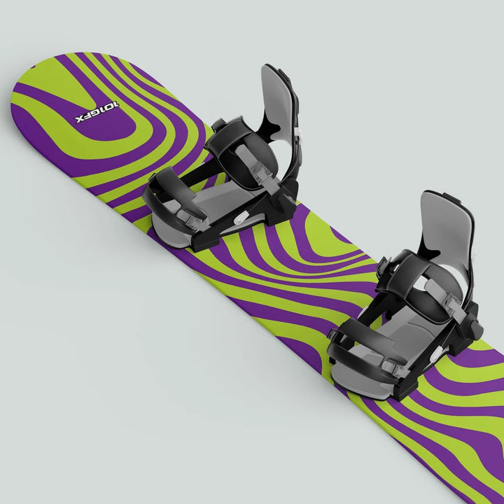 Snowboard Wrap WAVY GREEN PURPLE Snowboard sticker skin decals stickers