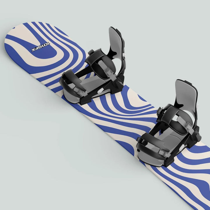 Snowboard Wrap WAVY WHITE BLUE Snowboard sticker skin decals stickers