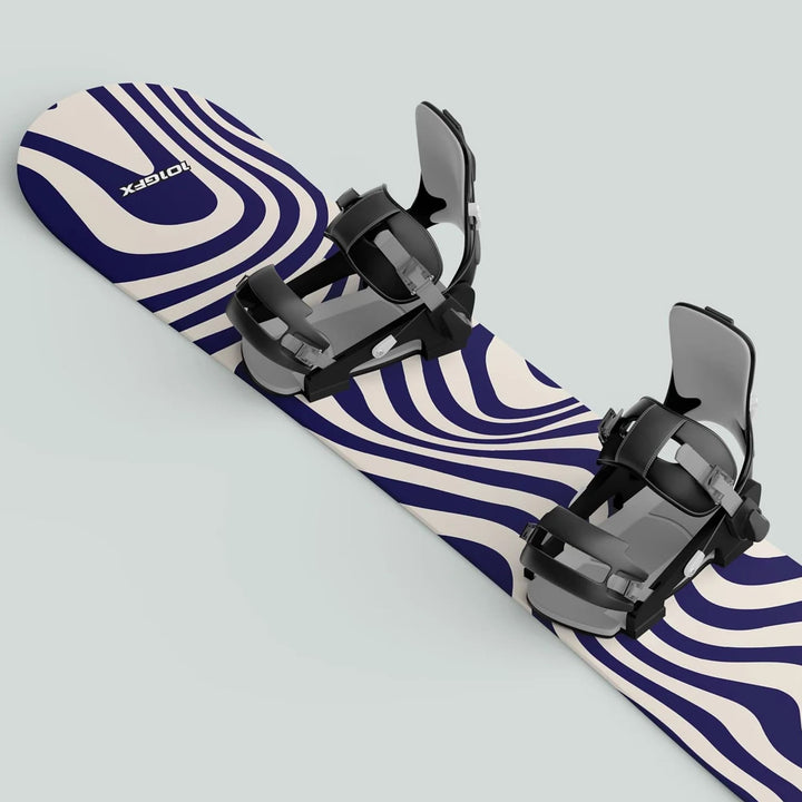 Snowboard Wrap WAVY WHITE NAVY Snowboard sticker skin decals stickers