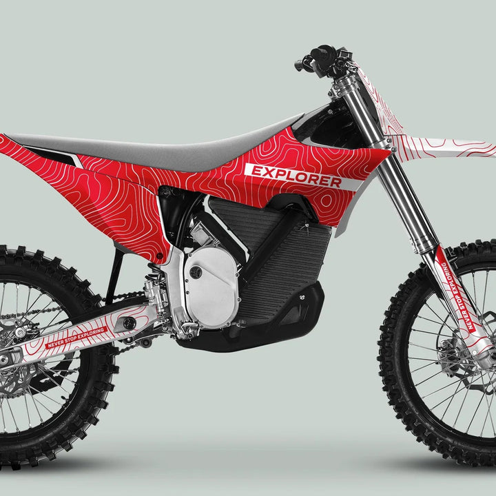 Stark Varg Graphics Kit EXPLORER RED WHITE Decals Stickers