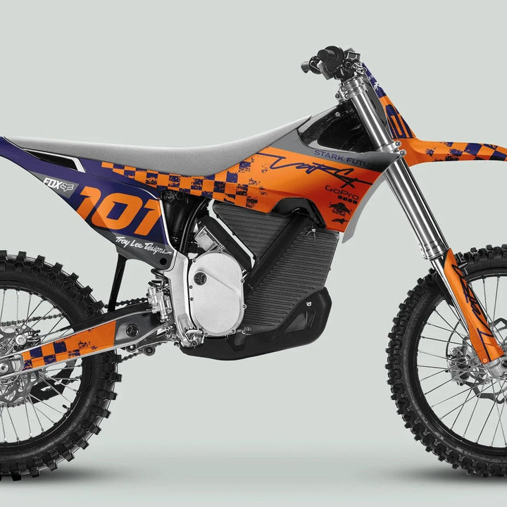 Stark Varg Graphics Kit RACE NAVY Orange Decals Stickers