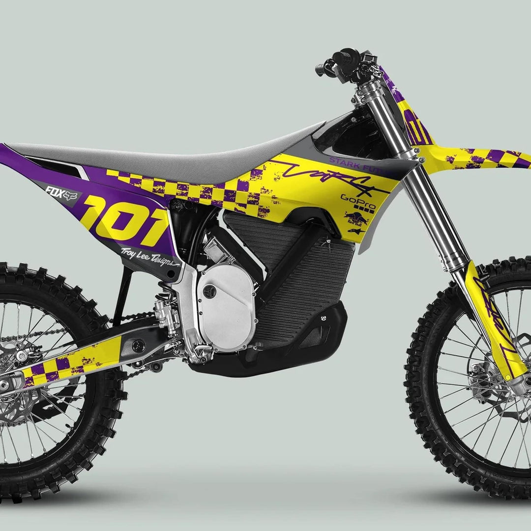Stark Varg Graphics Kit RACE PURPLE Yellow Decals Stickers