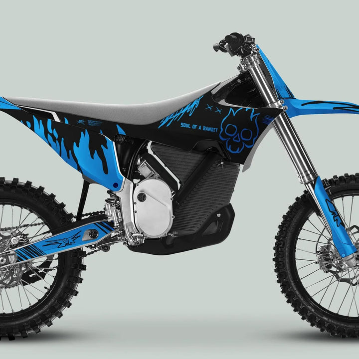 Stark Varg Graphics Kit SOUL FLAME Black Cyan Decals Stickers