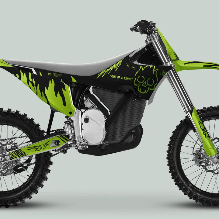 Stark Varg Graphics Kit SOUL FLAME Black Green Decals Stickers