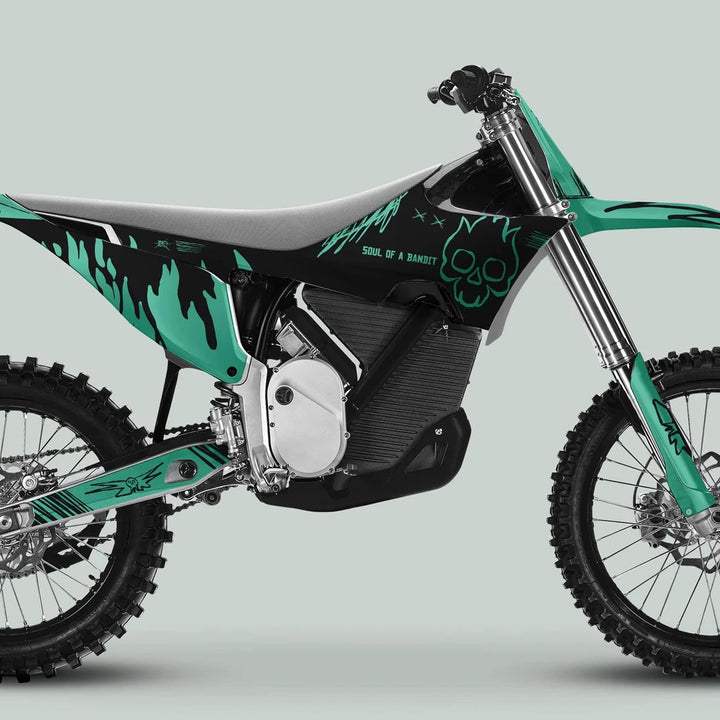 Stark Varg Graphics Kit SOUL FLAME Black Mint Decals Stickers