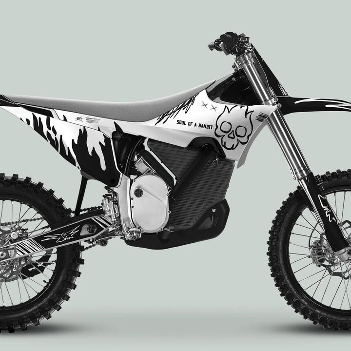 Stark Varg Graphics Kit SOUL FLAME White Black Decals Stickers