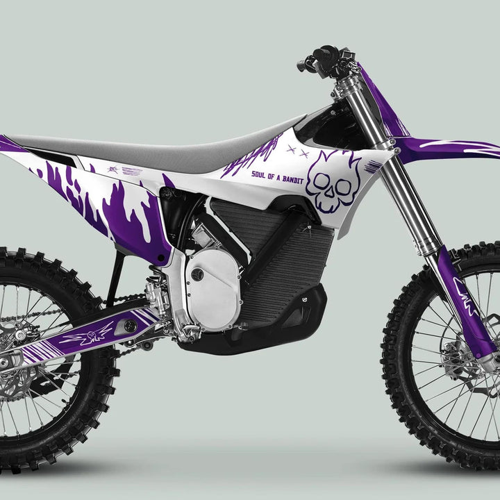 Stark Varg Graphics Kit SOUL FLAME White Purple Decals Stickers