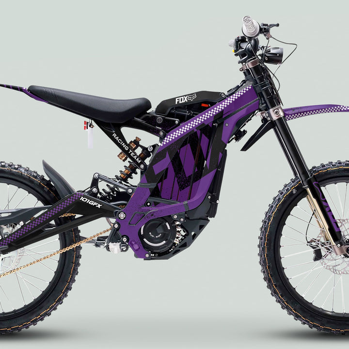 Surron Light Bee X Graphics Kit FOX DUST Purple Black