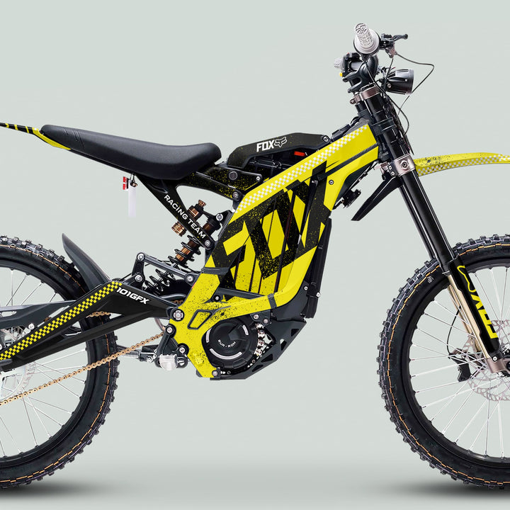 Surron Light Bee X Graphics Kit FOX DUST Yellow Black
