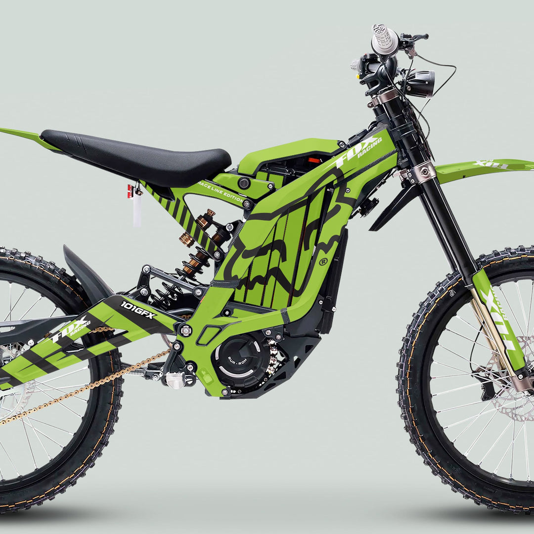 Surron Light Bee X Graphics Kit FOX RACE LINE Green Black – 101GFX ...