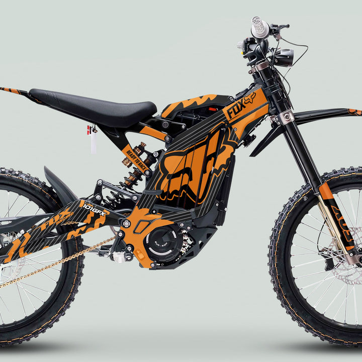 Surron Light Bee X Graphics Kit FOX STRIPES Black Orange