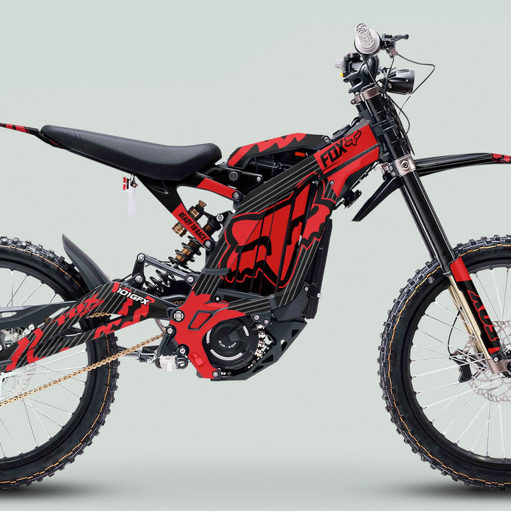 Surron Light Bee X Graphics Kit FOX STRIPES BLACK Red