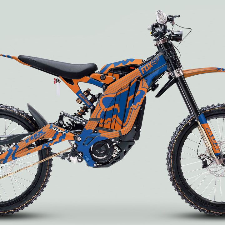 Surron Light Bee X Graphics Kit FOX STRIPES ORANGE Blue